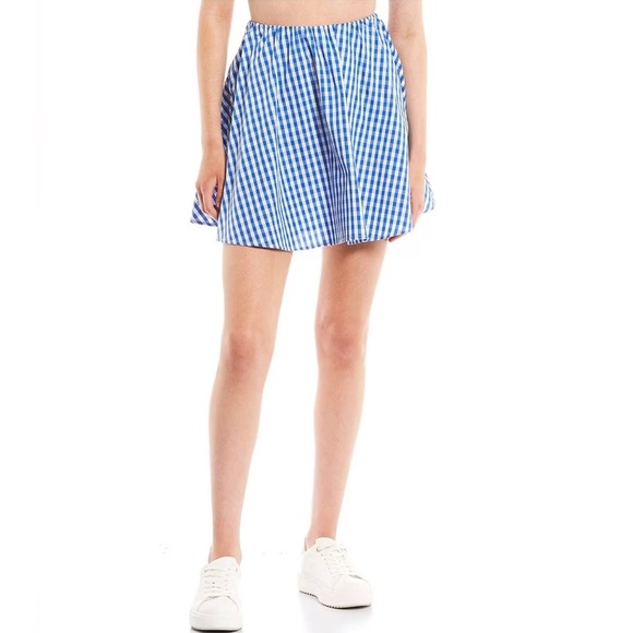 Copper Key - Coordinating Mid Rise Gingham Pattern‎ Swing Skirt - Picture 1 of 4